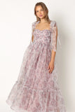 Floret Midi Dress Dark Purple