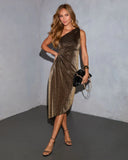 Kona One Shoulder Cutout Asymmetrical Midi Dress