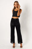 Lilianna Sequin Flare Pant Black