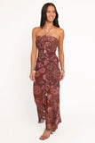 Sorbet Midi Dress Brown Floral