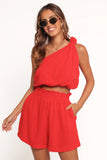 Sally Top Short Set Red