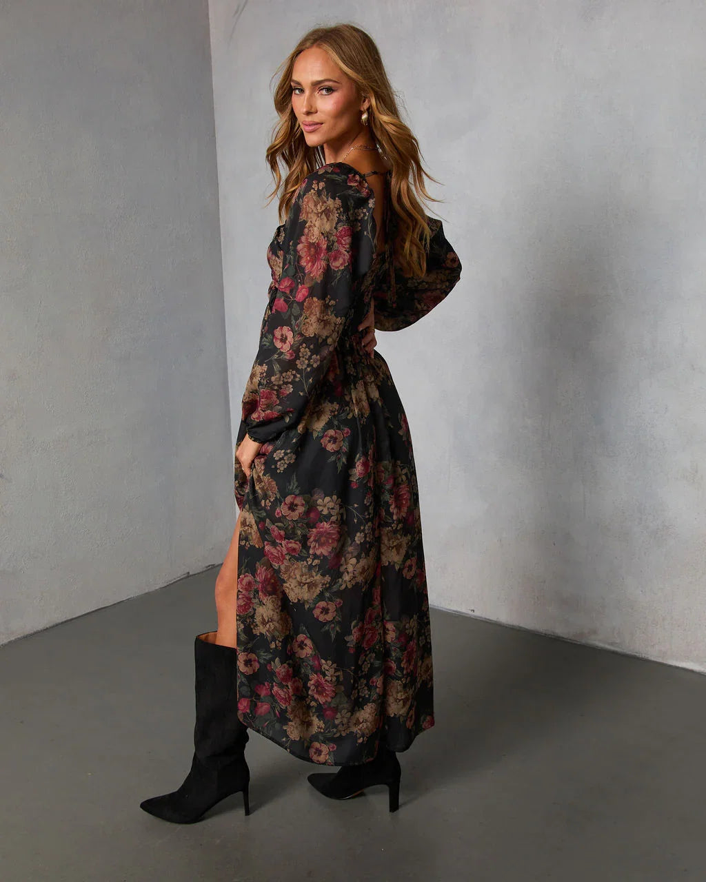 Peony Dust Printed Midi Dress