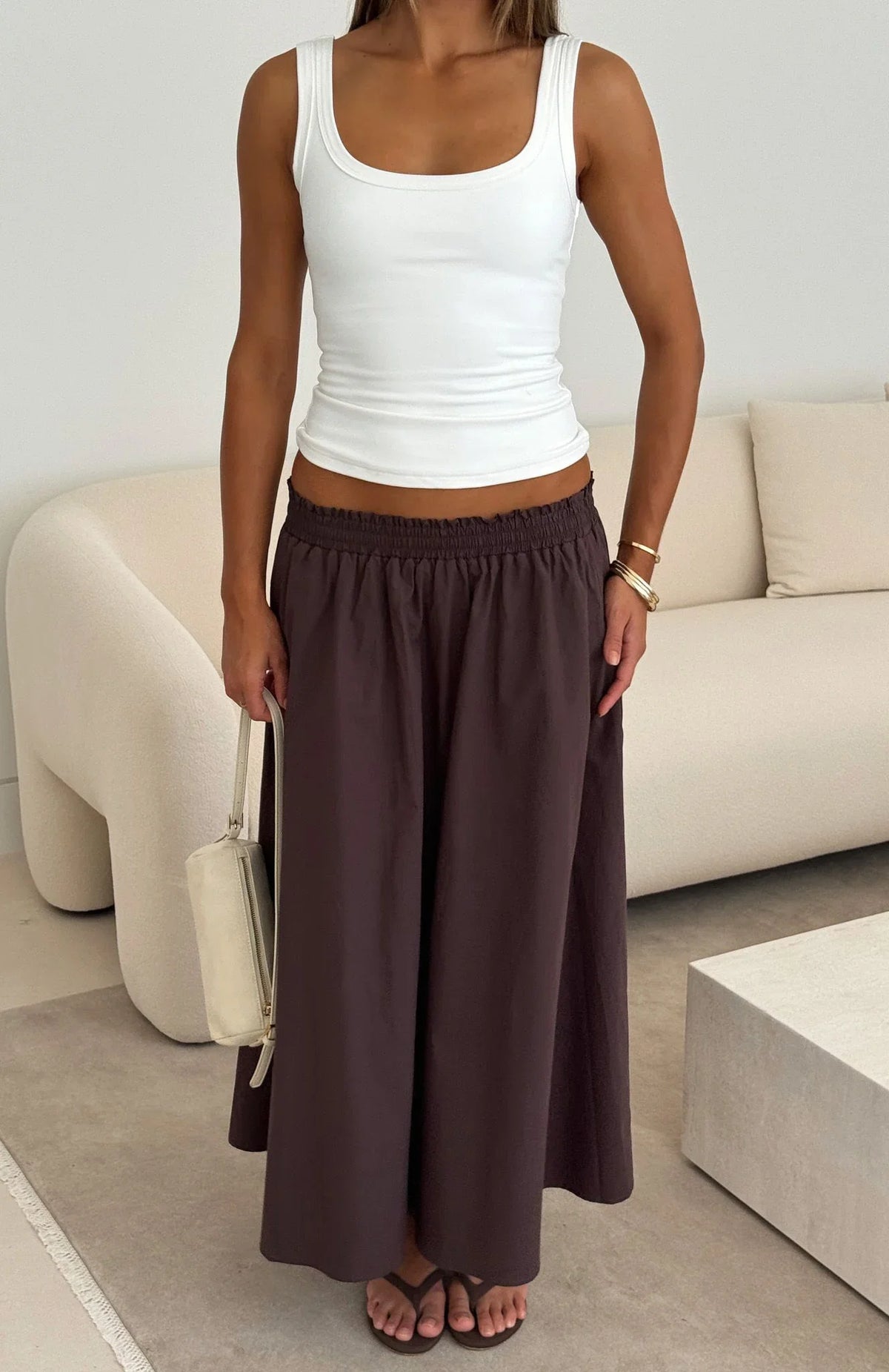 Lost In Your Love Maxi Skirt Chocolate
