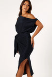 Santiago Off Shoulder Midi Dress Navy
