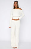 Please Be Mine Knit Pants Off White