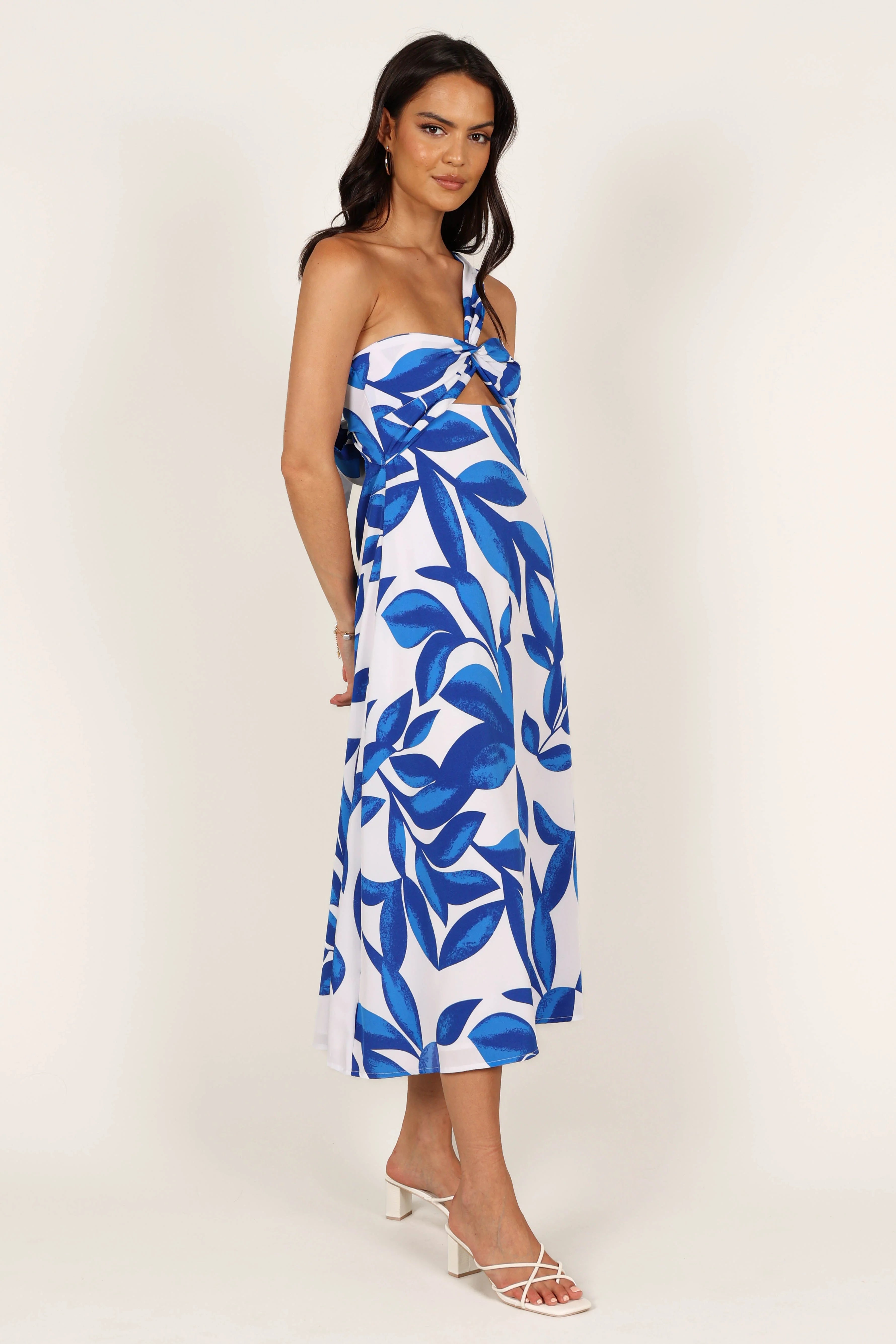 Freddie Midi Dress White Blue