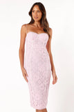 Allegra Lace Midi Dress Pink