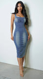 Vickita Denim Midi Dress Blue