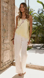 Haylia Asymmetrical Top Yellow Lace