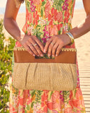 Coastal Canvas Woven Straw Clutch