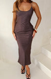 Shes For Keeps Maxi Dress Chocolate Polka Dot