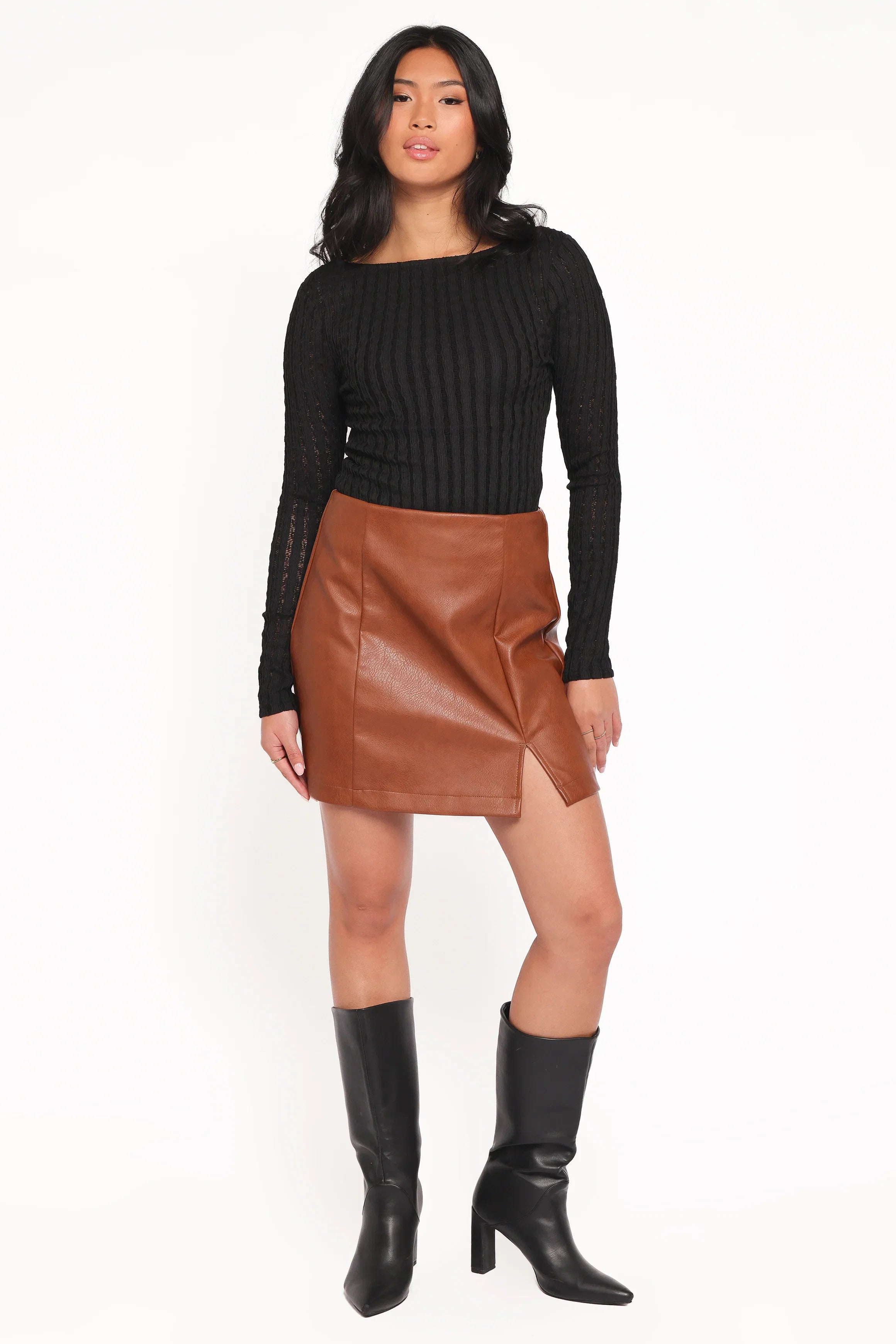 Bellatrix Textured Knit Top Black