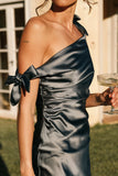 Selma Off Shoulder Maxi Dress Steel Gray