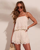 Gleaming Edit Eyelet Peplum Cami