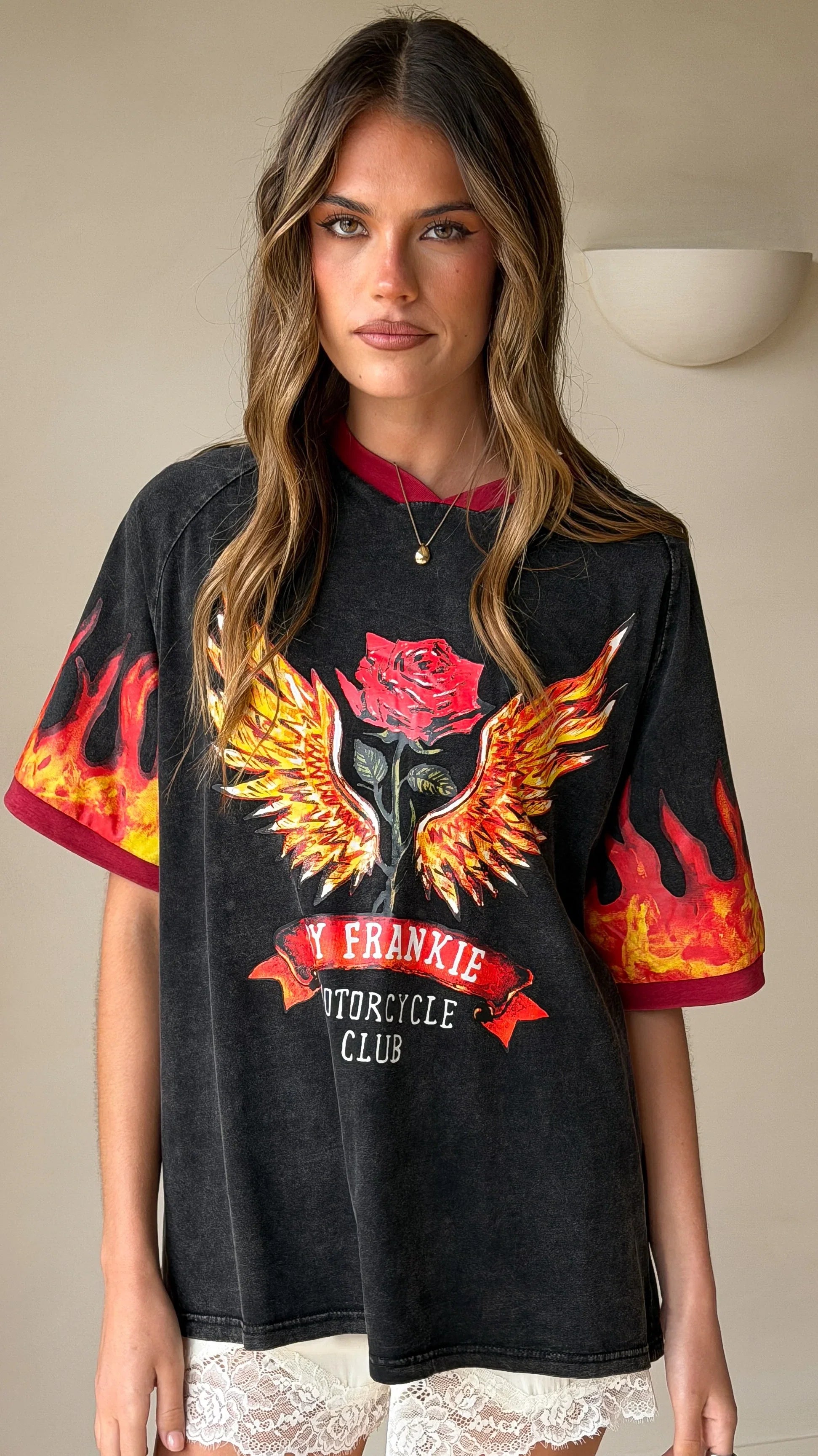 Mayhem Oversized T Shirt Black Red