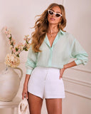 Pure Poise Crinkle Button Down Top