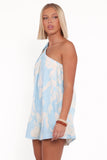 Miffy One Shoulder Romper Blue Hibiscus