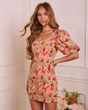 Petals At Dawn Floral Shift Mini Dress