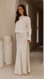 Zala Cropped Knit Sweater Cream