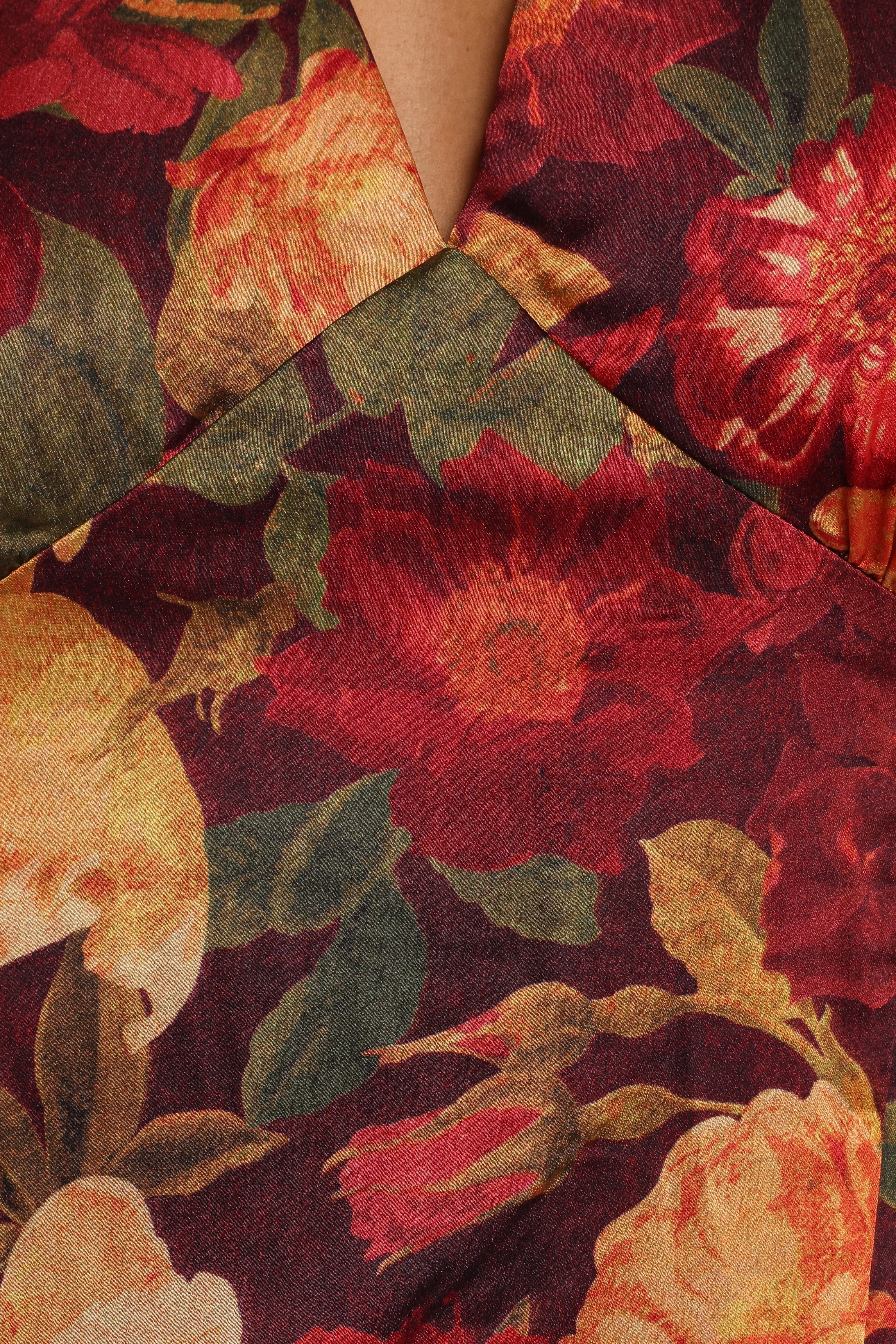 Zimmer Long Sleeve Maxi Dress Sangria Bloom
