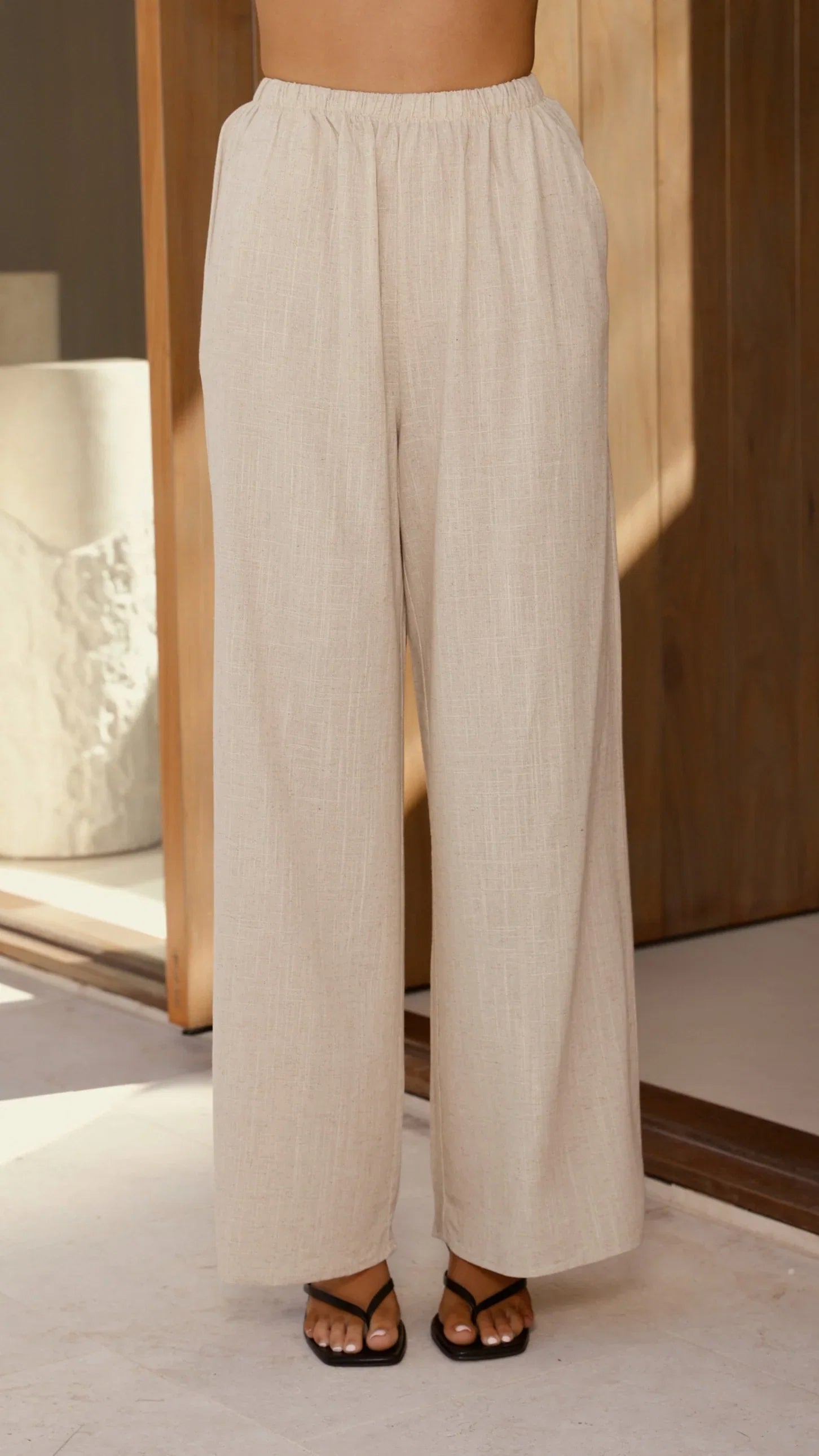 Kailani Strapless Top and Pants Set Oat