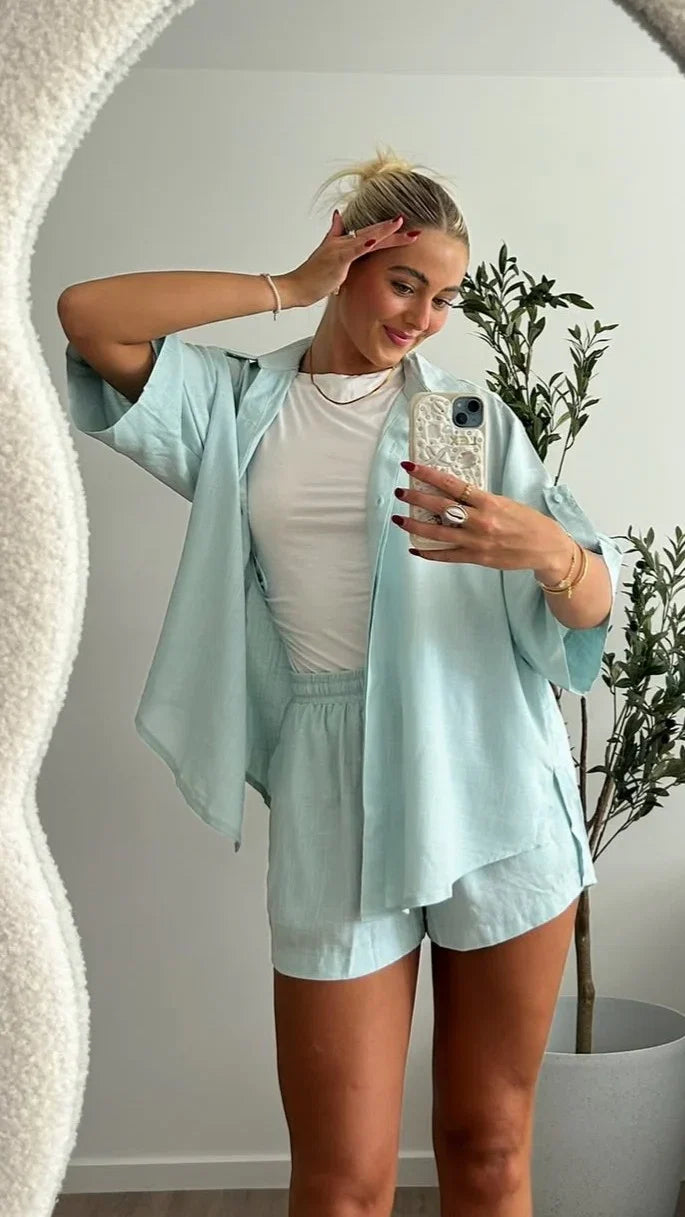 Luna Button Up Shirt Blue