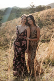 Fia Midi Dress Tan Floral