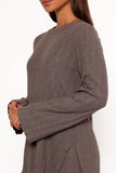Silvie Long Sleeve Knitted Set Charcoal Grey