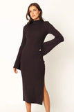 Astor Long Sleeve Midi Dress Plum