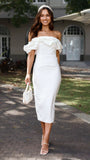 Bernadette Midi Dress White