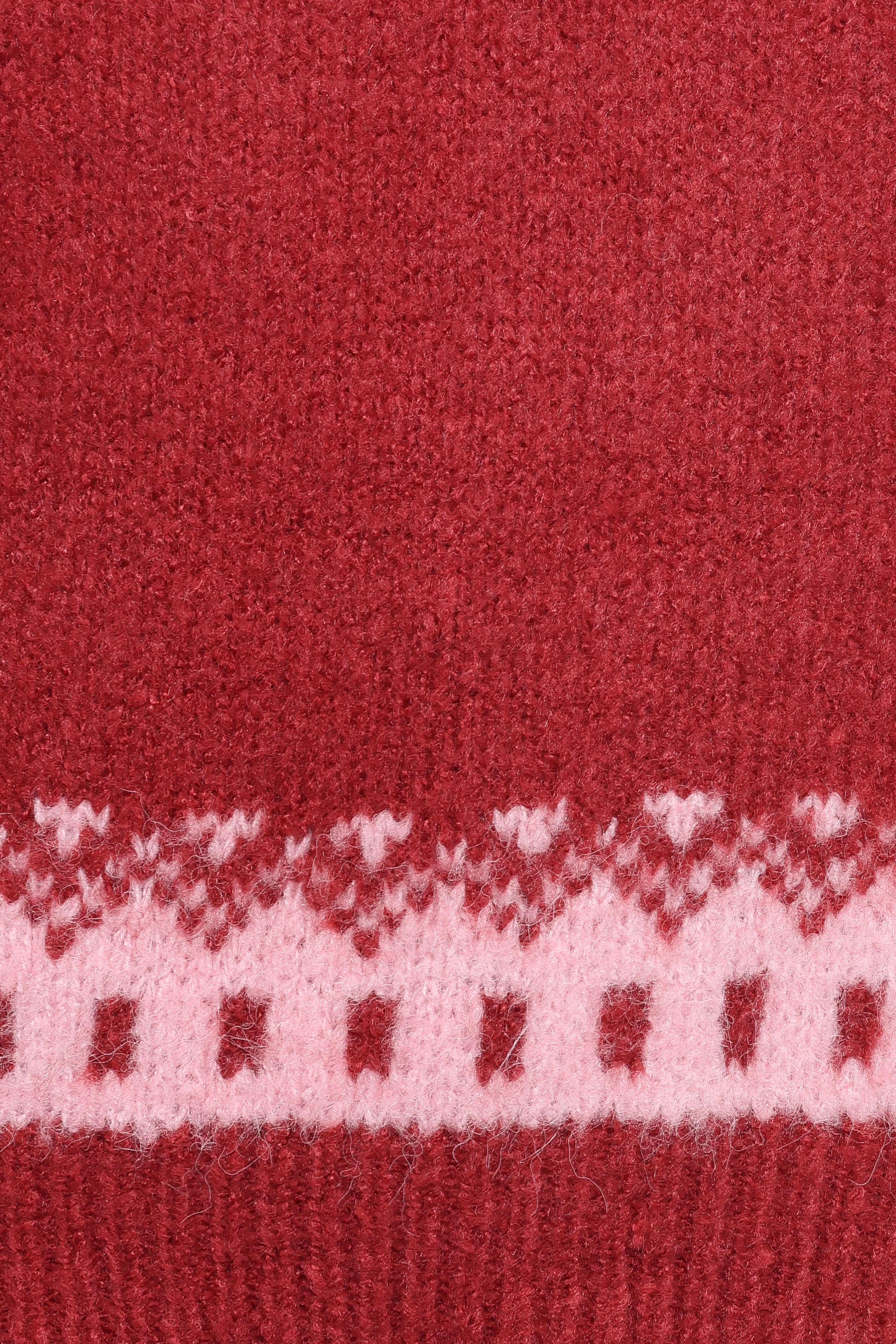 Zinnia Fairisle Knit Sweater Red