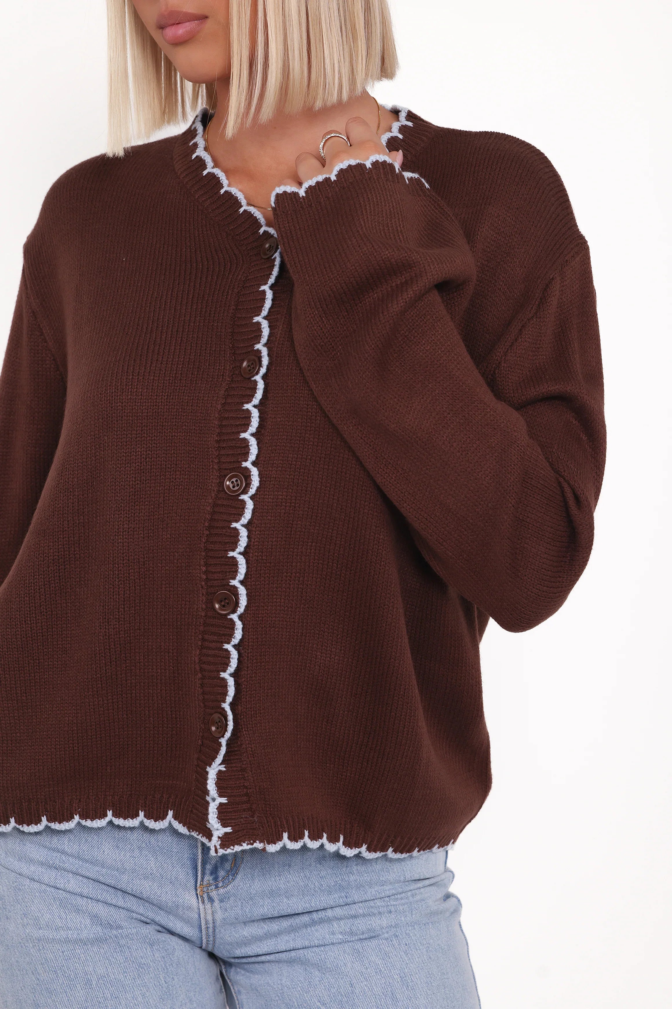 Ruby Knit Cardigan Brown