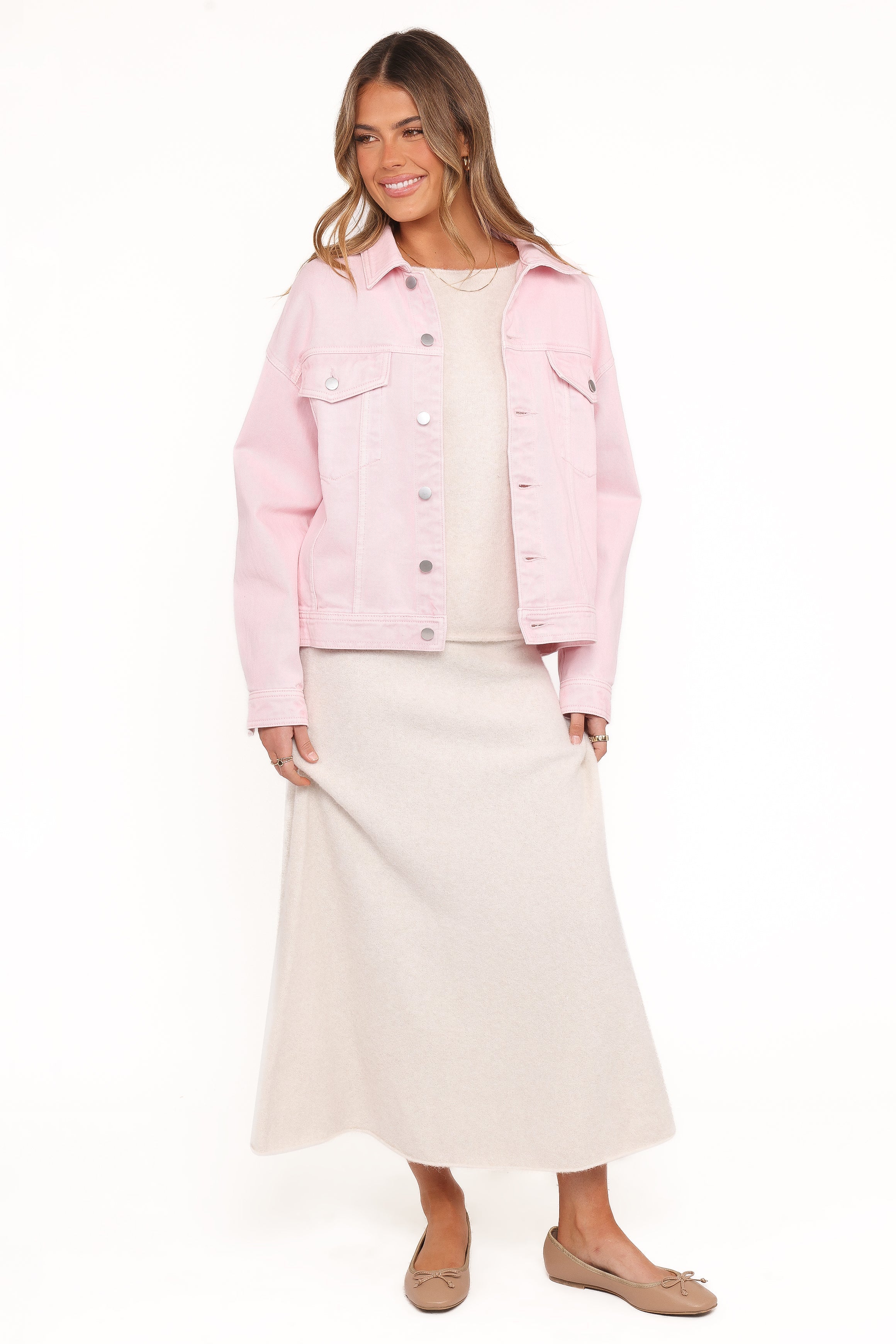 Larosa Denim Jacket Dusty Pink