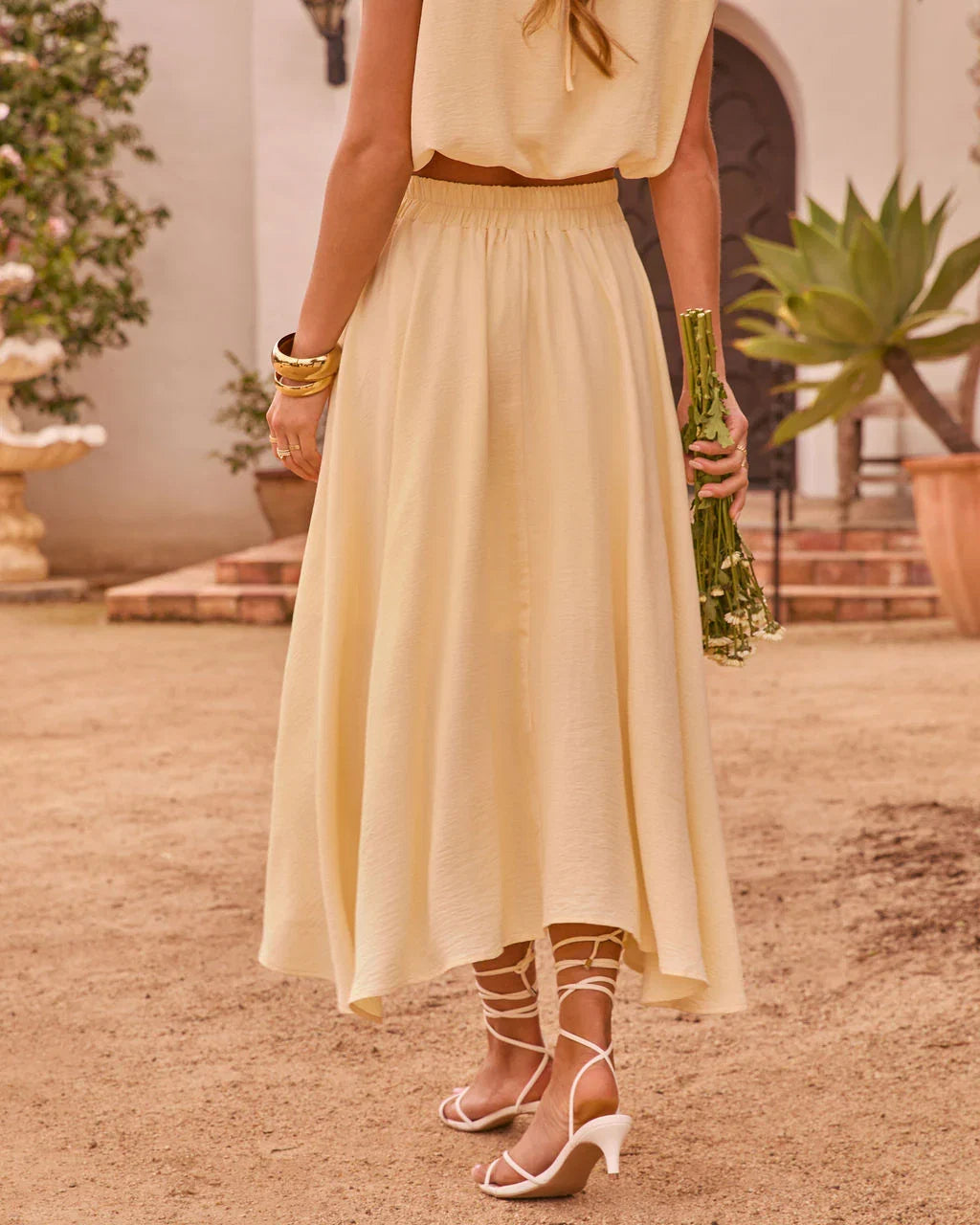 Opening Note Pleated Midi Skirt
