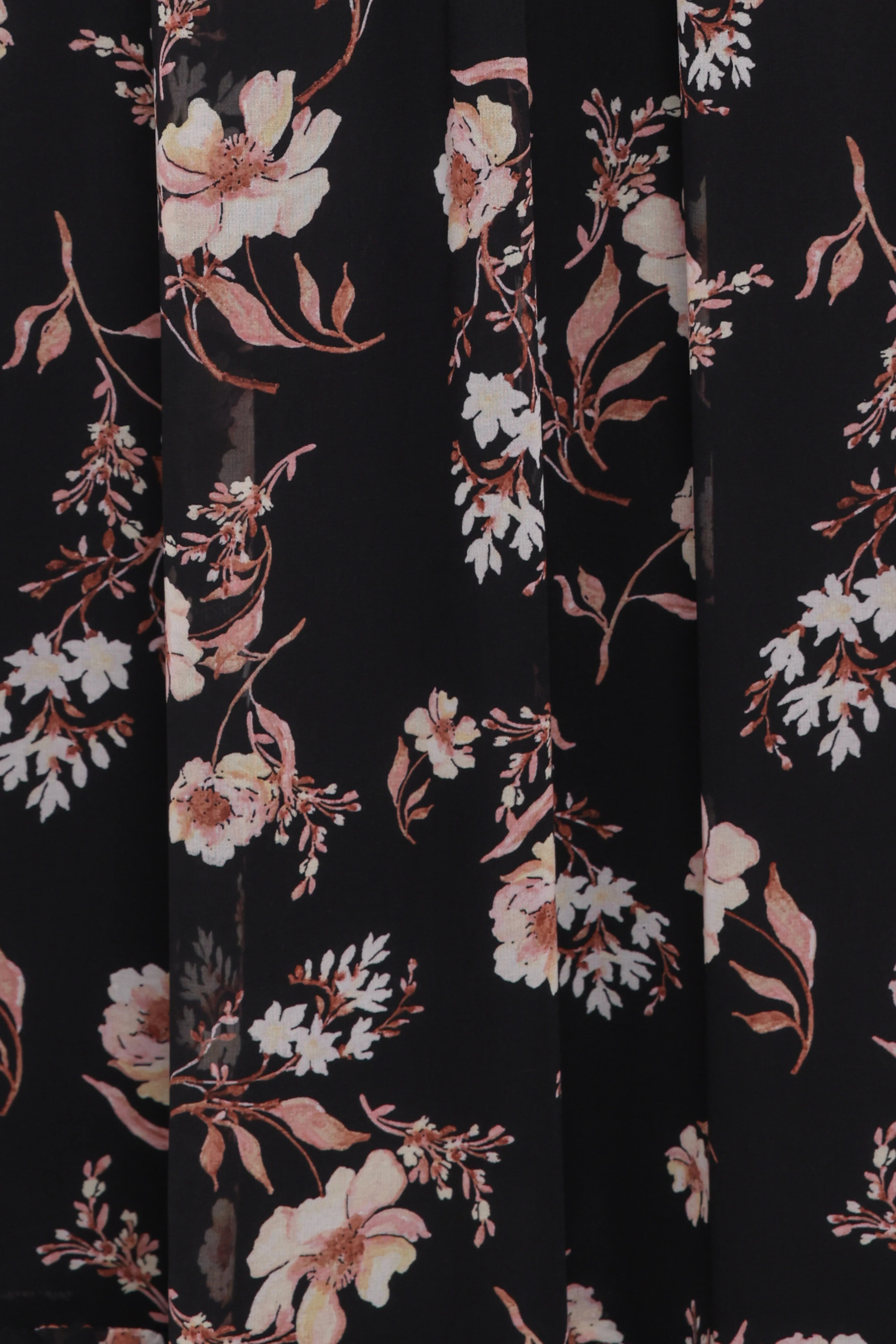 Evian Long Sleeve Maxi Dress Black Floral