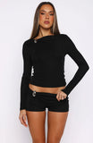 Hung Up On Me Top Black