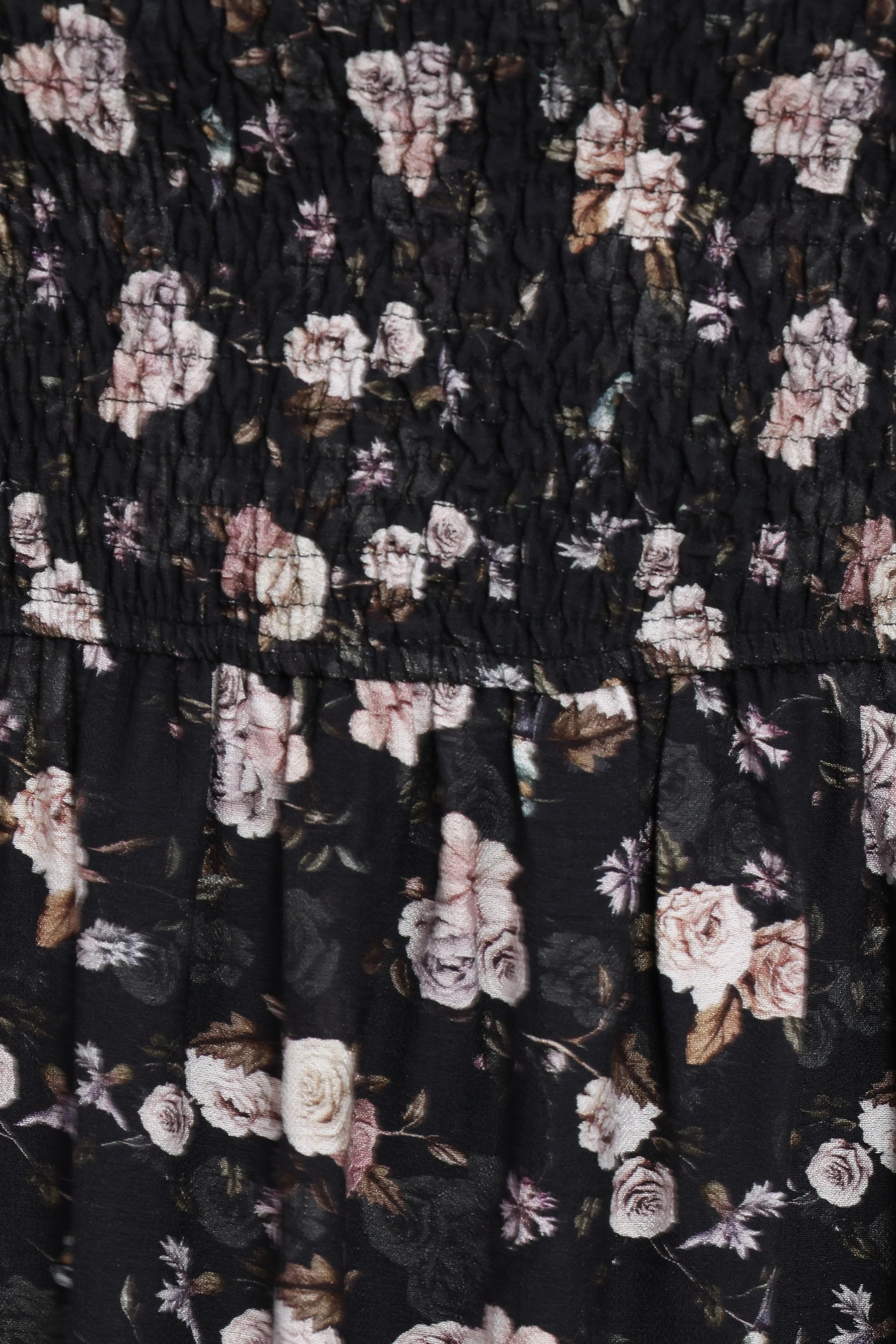 Cecelia Puff Sleeve Maxi Dress Black Floral