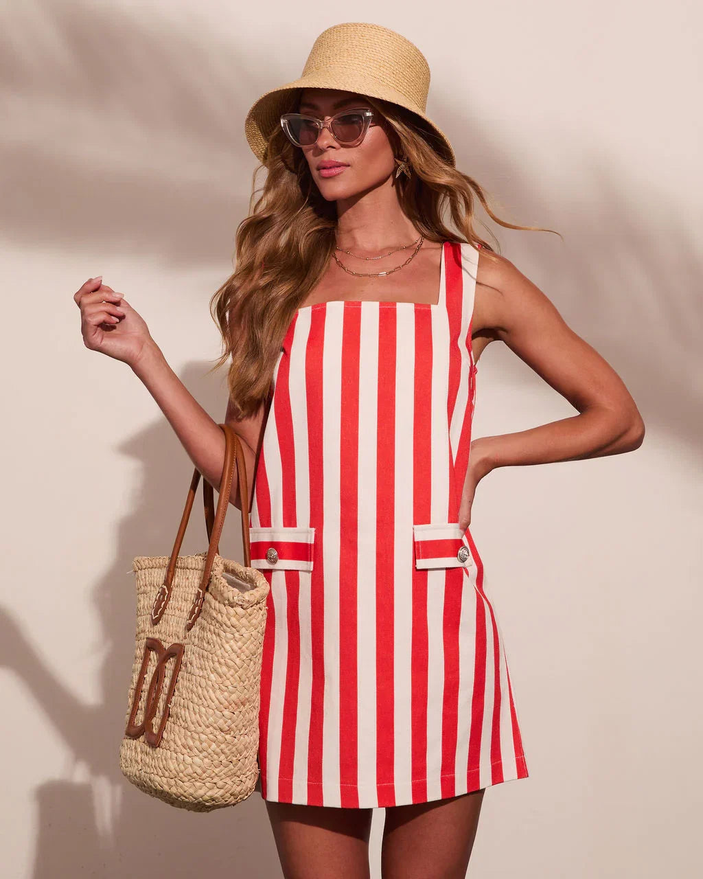 Heritage Tide Cotton Striped Shift Mini Dress