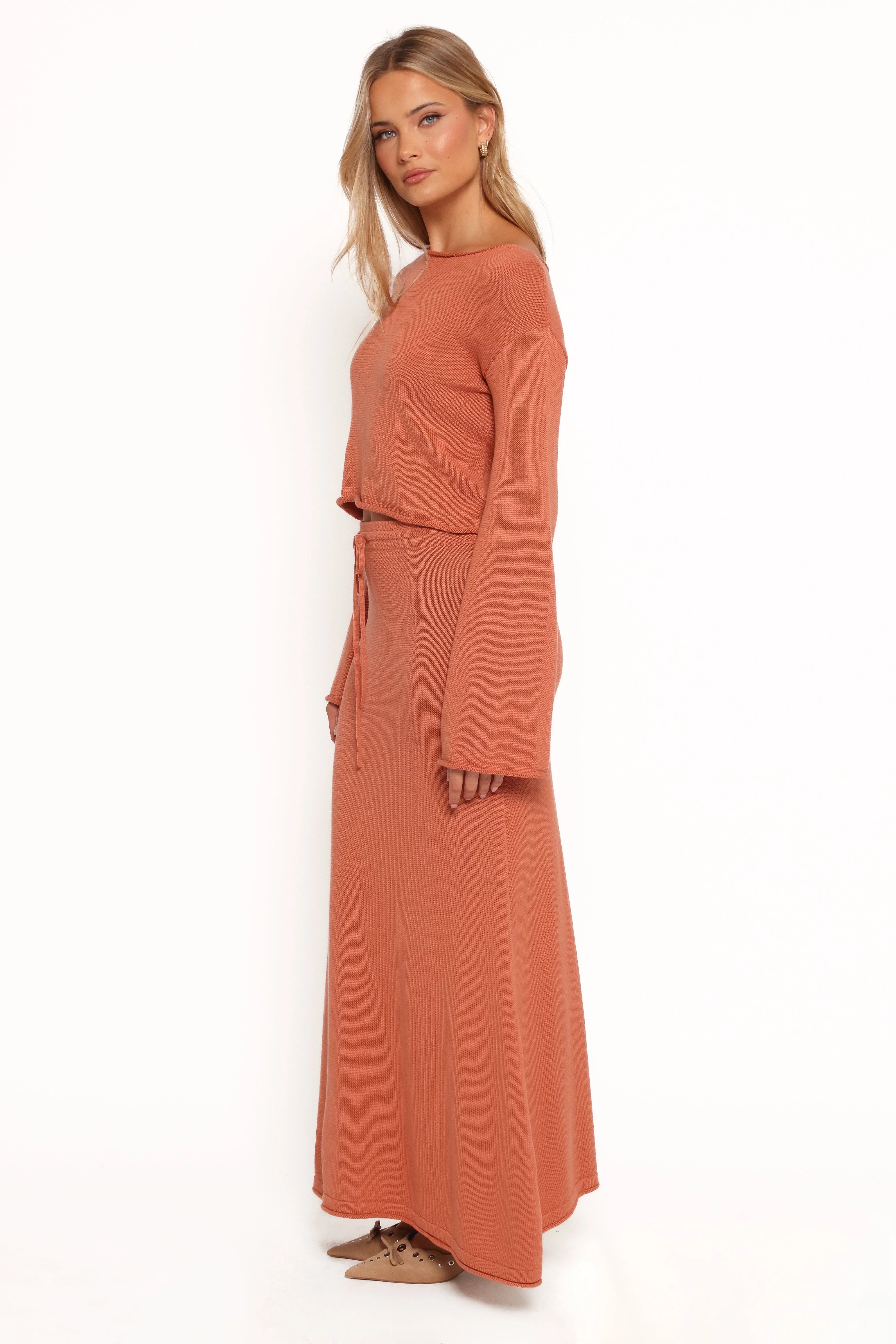 Rooney Knit Skirt Cinnamon