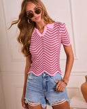 Fresh Era Wavy Chevron Print Top
