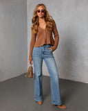 Stewart Peplum Button Front Sweater