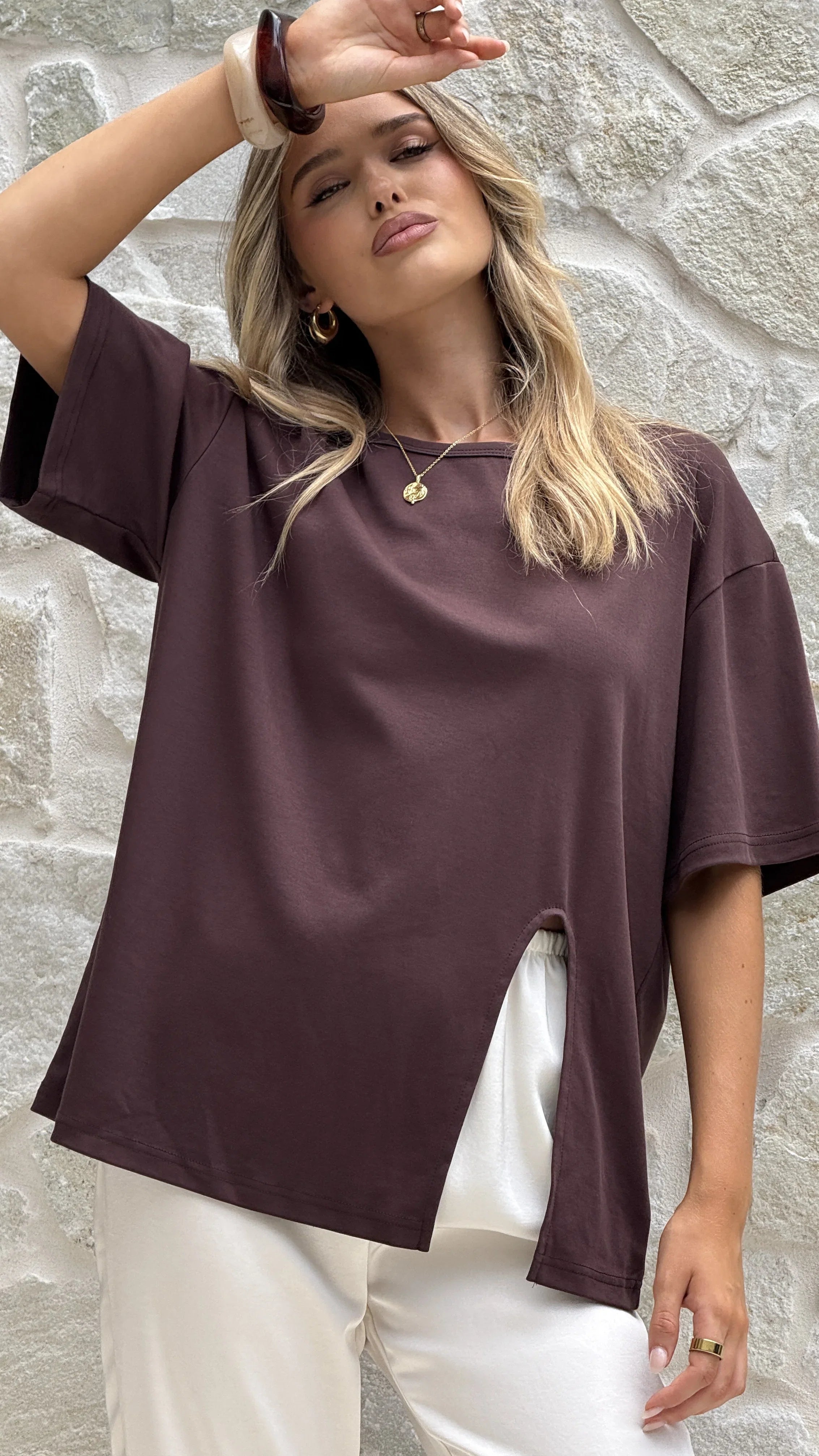Indie Oversized Tee Chocolate
