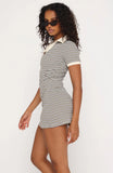 Say It Out Loud Mini Dress Blue Green Stripe