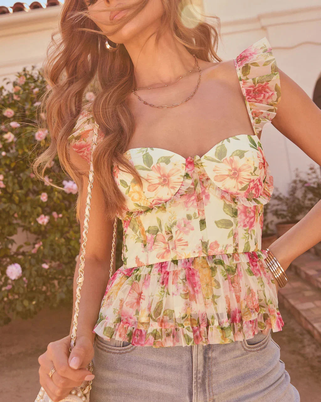 Reina Floral Peplum Top