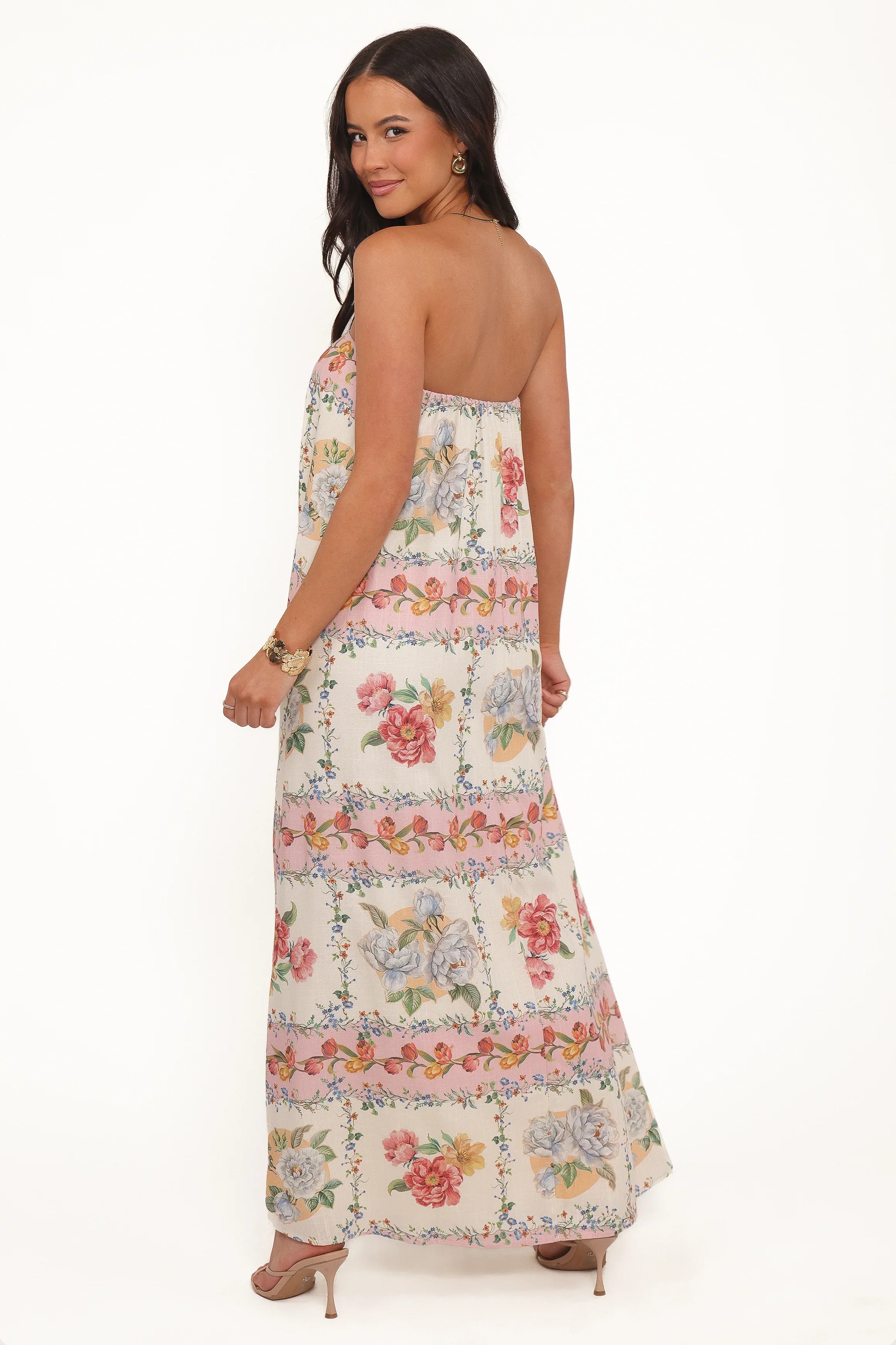 Amora Strapless Maxi Dress Rose Tile