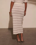 Mellow Mood Knit Drawstring Midi Skirt