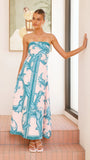 Madra Maxi Dress Aqua Pink Zayna