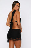 Its A Love Story Lace Mini Skort Black