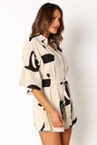 Kellie Romper Beige Black