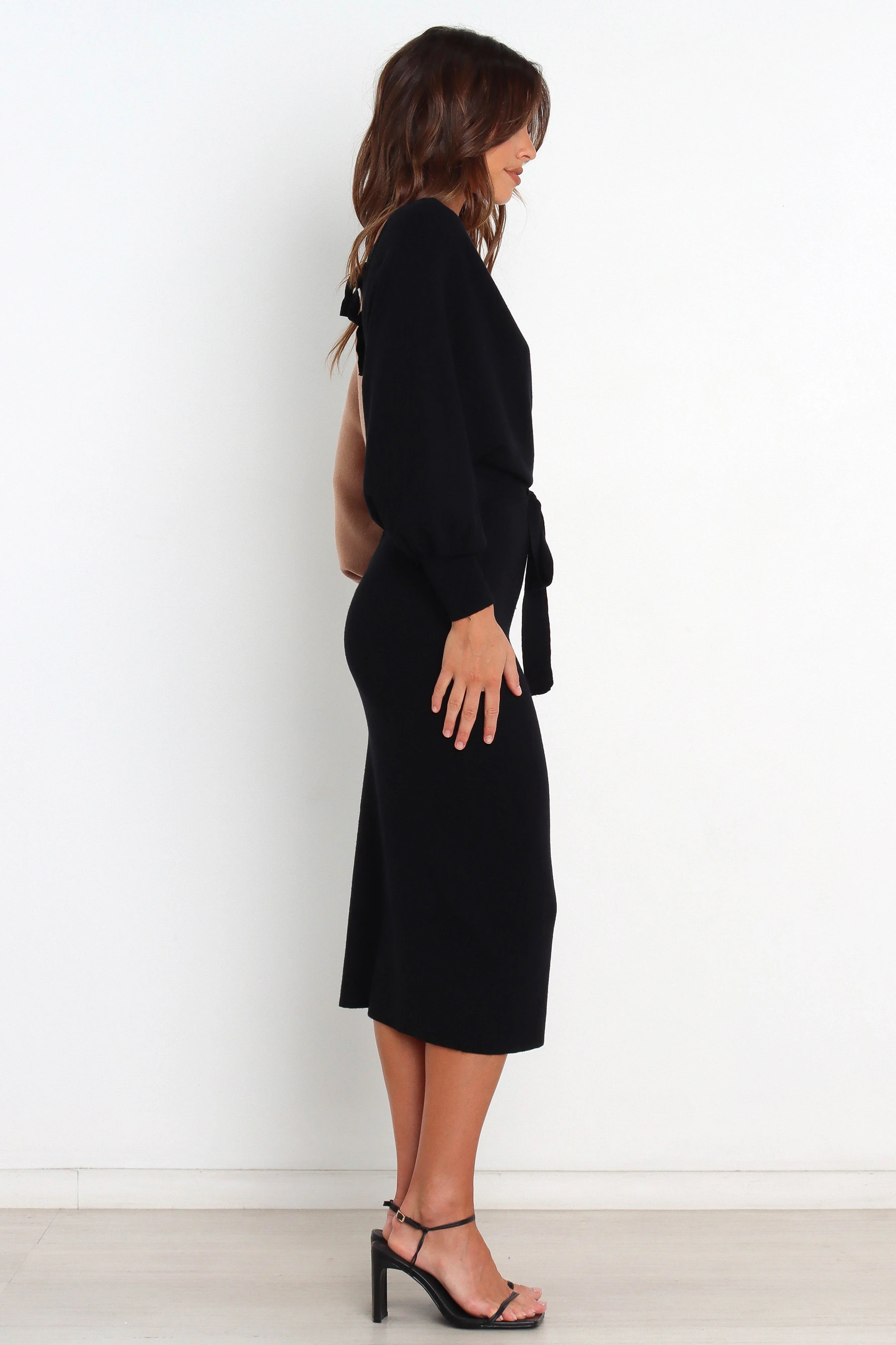 Nate Dress Black Beige